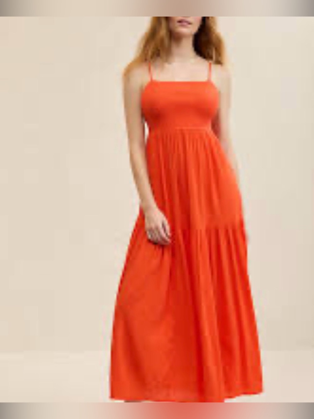 NWT Aerie On-The-Down-Low Back Maxi Dress Orange Size M